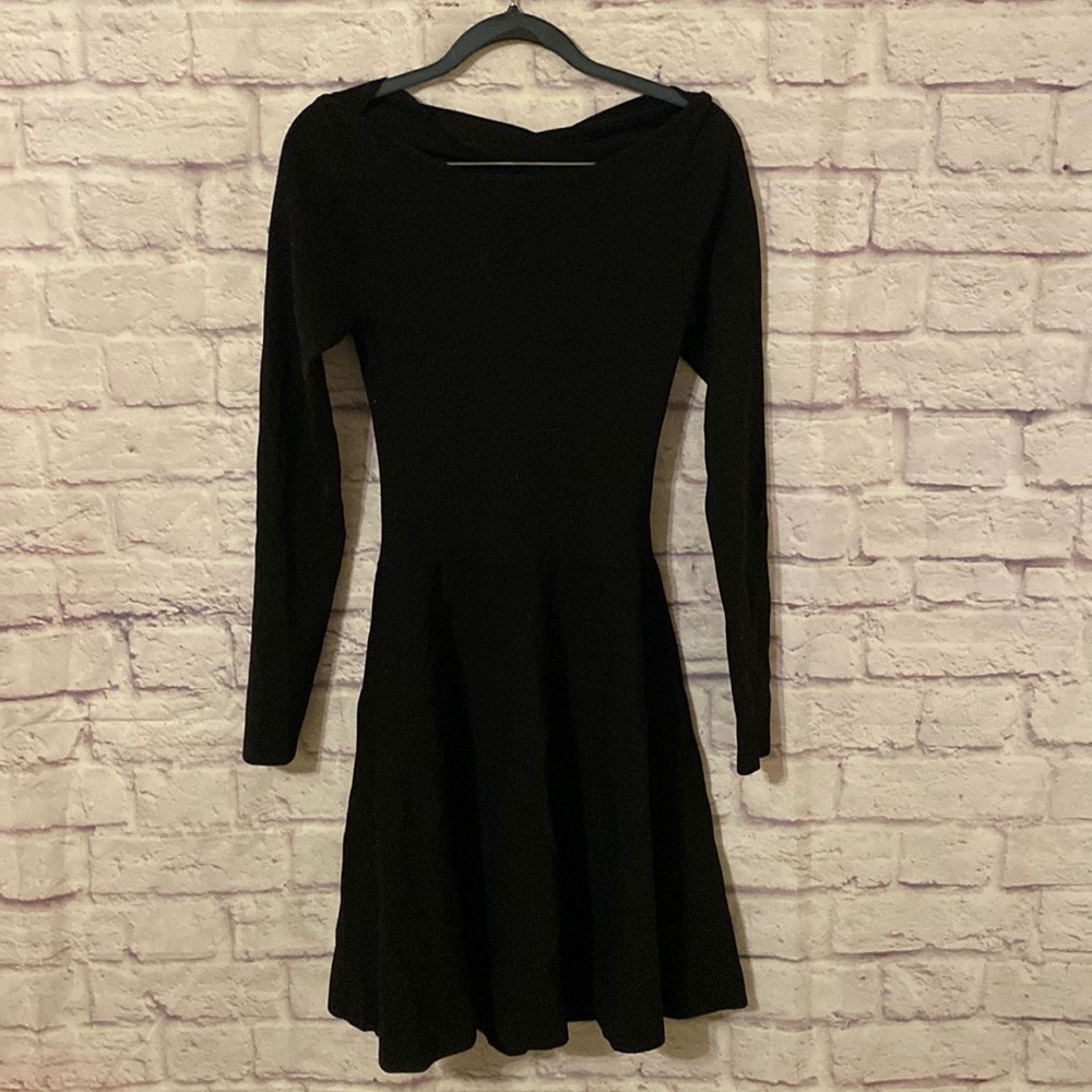 Club Monaco open back long sleeve little black dress